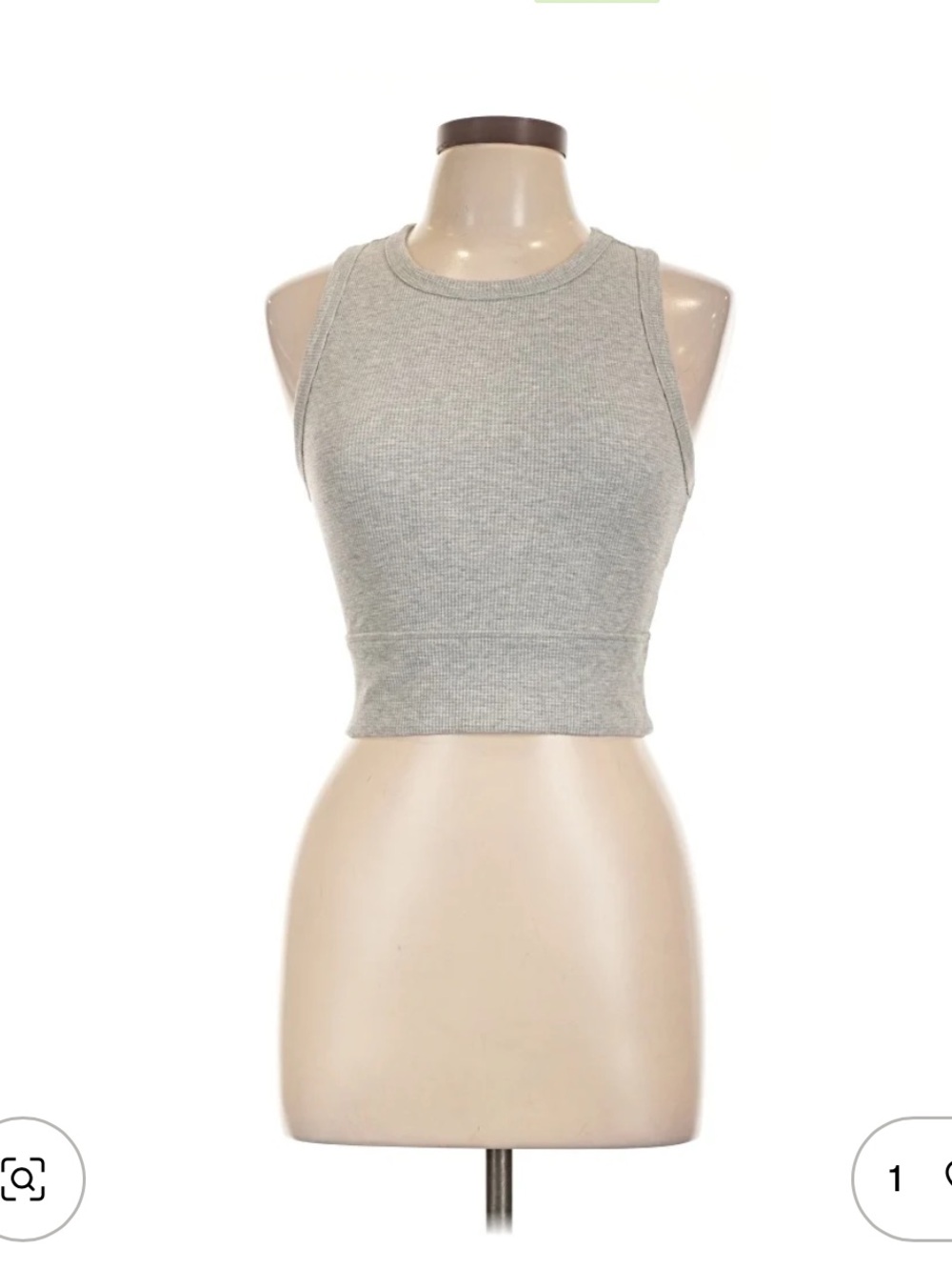 SO Gray Racerback Ribbed Cropped Tank - Picture 4 of 4